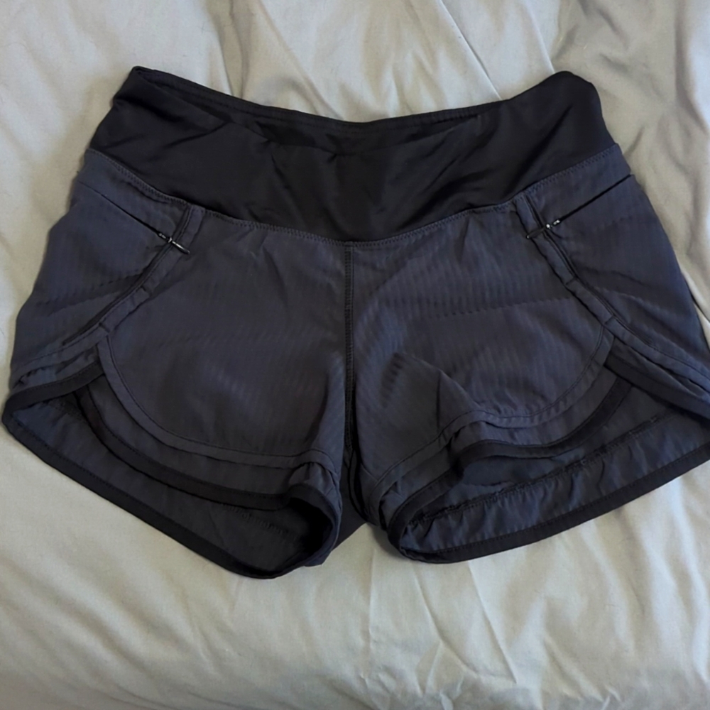 Hylete Iris Scallop Lined Athletic Running Shorts With Zip Pockets Women's Small